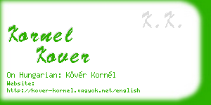 kornel kover business card