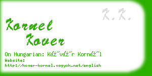 kornel kover business card